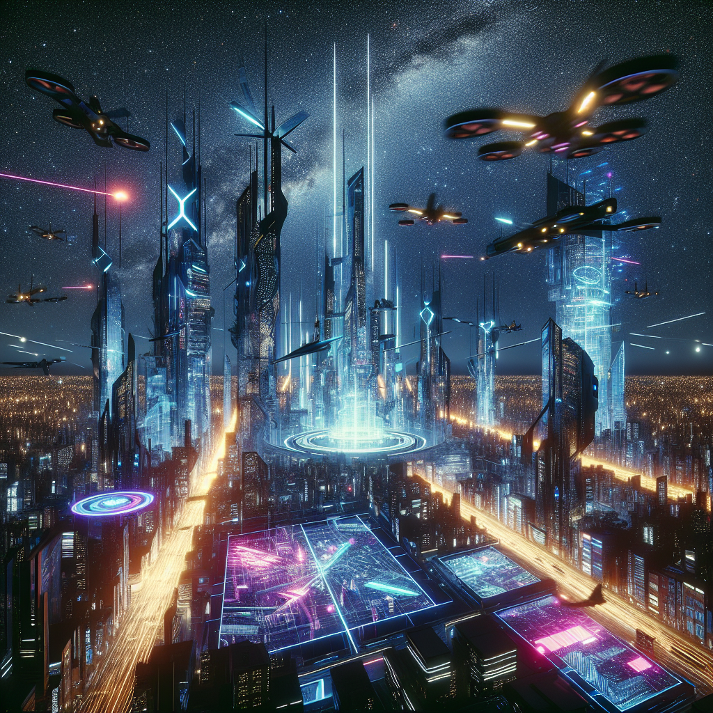 Neon Cityscape VR Headset